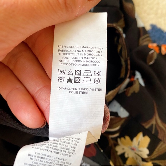 🖤 PRIMARK BOHO BLACK MULTI FLORAL BIRD CAPRI SLEEVE MOCK NECK MINI DRESS! - Picture 12 of 12